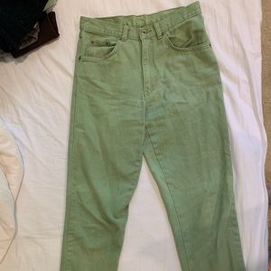 green baggy jeans